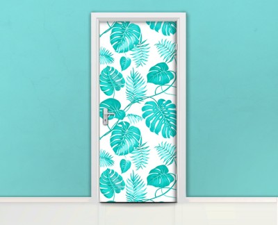 turquoise-tropical-leaf-flowers-pattern